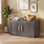 31.98"W Cat Litter Box Enclosurer Cabinet Pet House(Light Brown/Grey)-1705053385