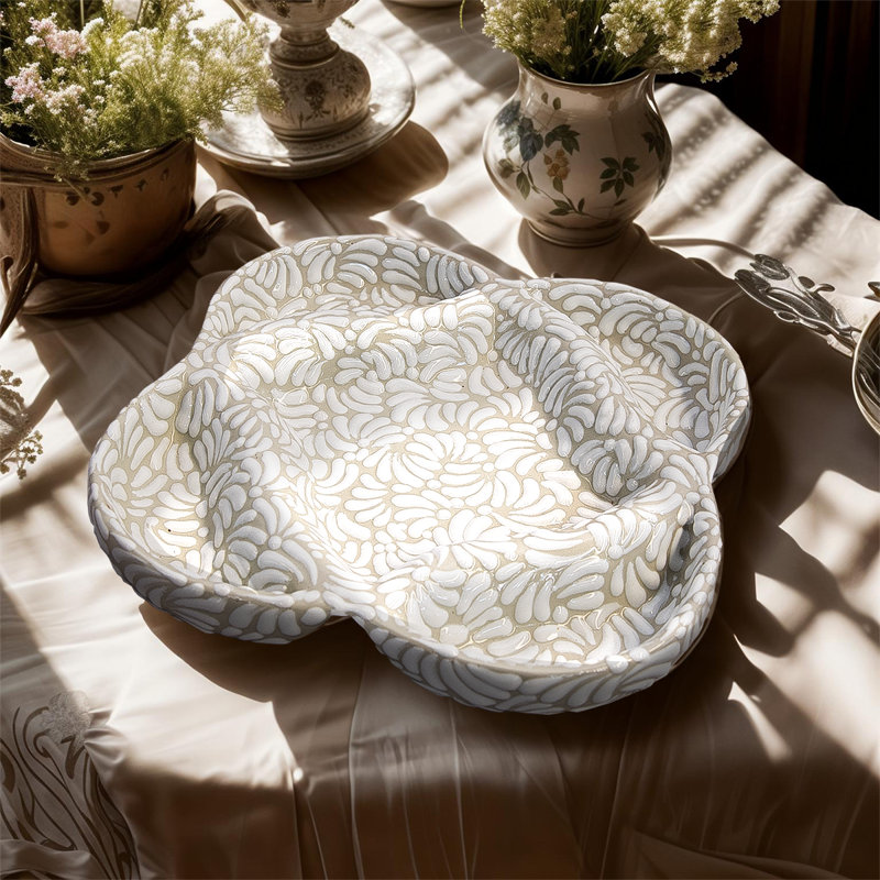 Assiette à hors-d'œuvre segmentée en faïence de Talavera de haute qualité