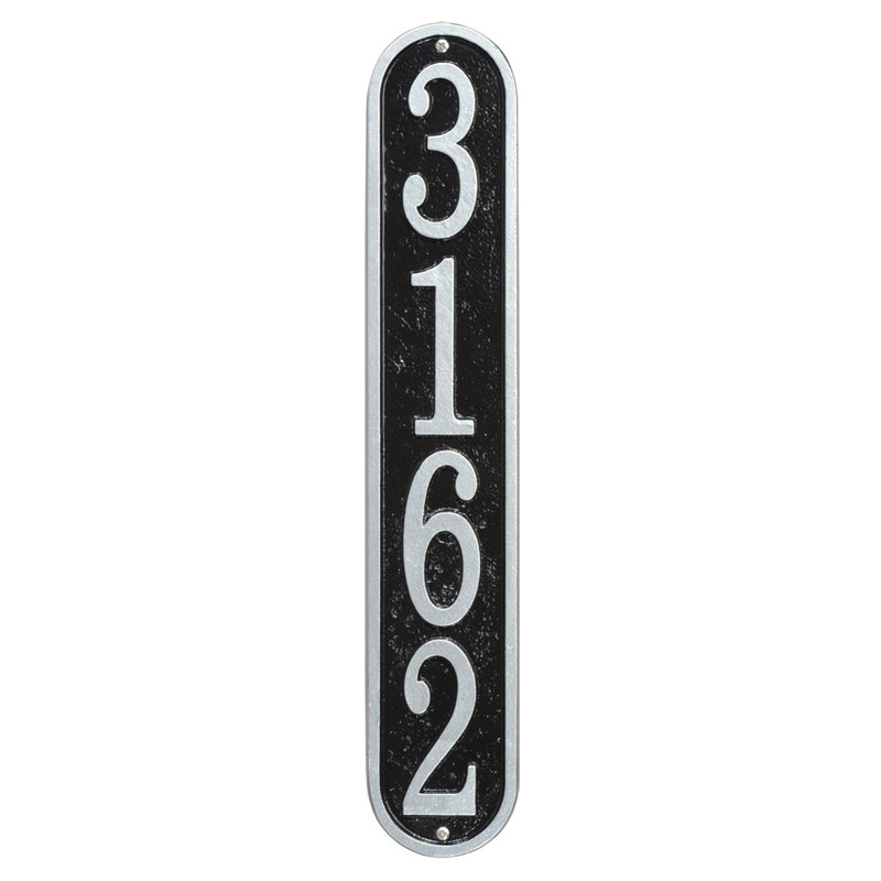 Fast and Easy 4-Line Wall Address Plaque, Black/Silver, Yes