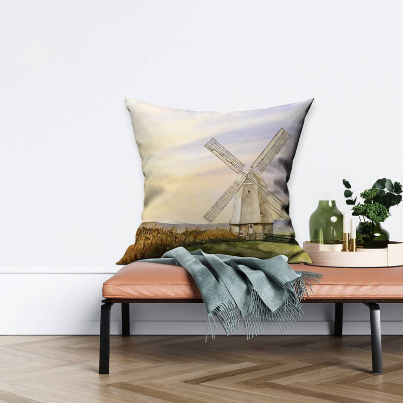 Morning Breeze - Green Rustic Poly Twill Throw for Home Decor