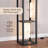 64.2'' Black Led Dimmable Column Floor Lamp With Shelves