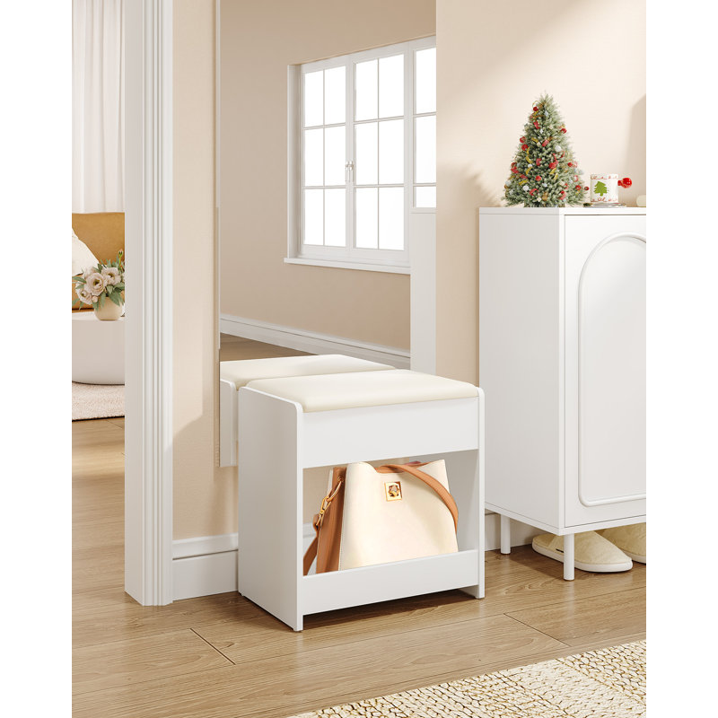Dressing Table Stool, Soft Padded Vanity Stool, Makeup Chair with Non-Slip Foot Pads for Dressing Room, Bottom Storage, Bedroom, Entryway