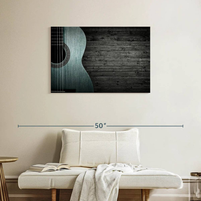 Abarca Vignette, guitare bleue, H 24 po x l 36 po