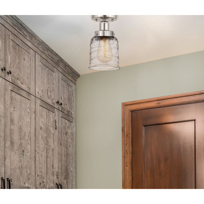 Cordaville Glass Semi Flush Mount, Plated Smoke, Brushed Satin Nickel