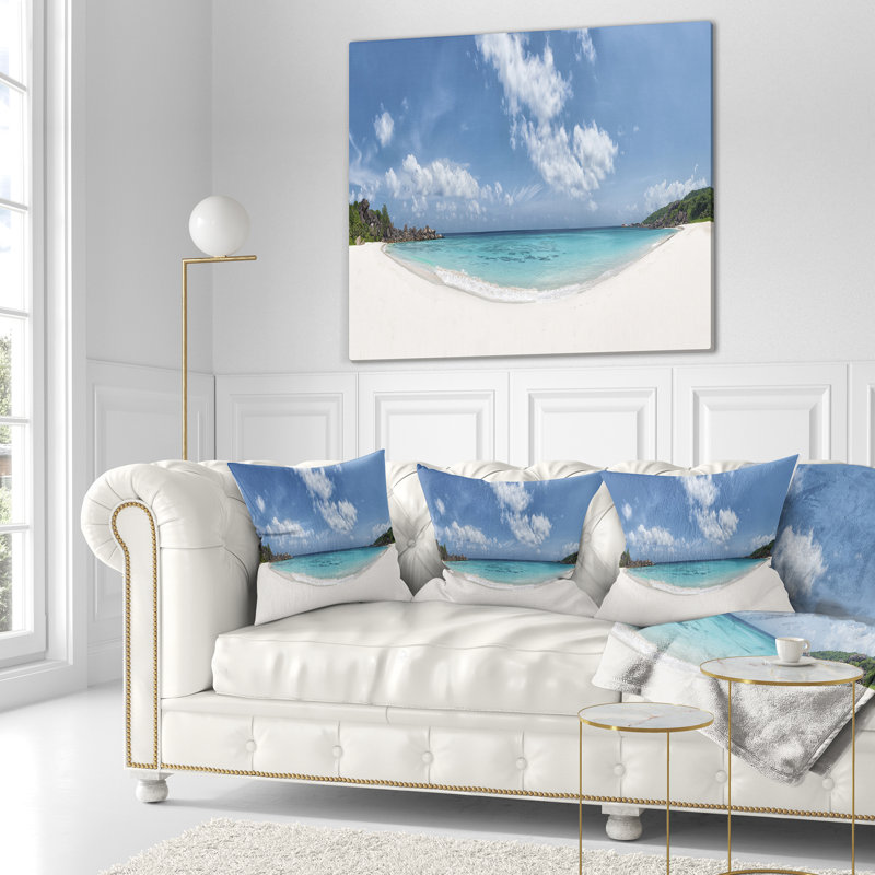 Coussin de plage seascape majestic seychelles, 16 po x 1 po, Coussin décoratif