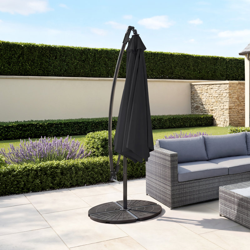 300 cm W X 320 cm D Cantilever Parasol with Crank Lift, Black