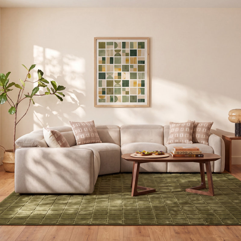 Bayne Upholstered Recliner Sectional, Elite Sand Chenille