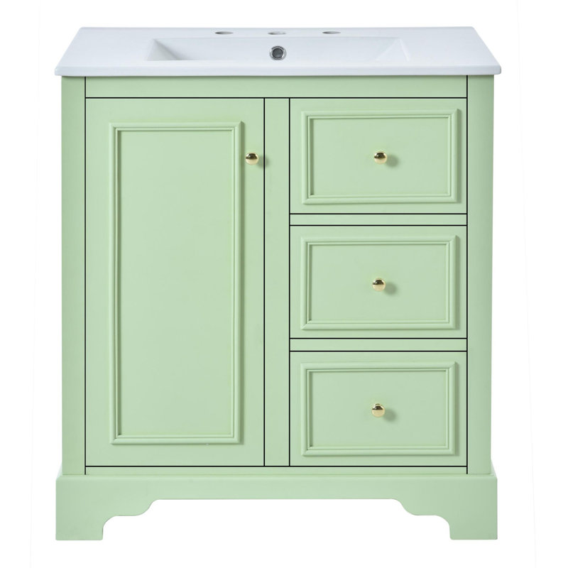 Meuble-lavabo autoportant de 30 pouces, Vert