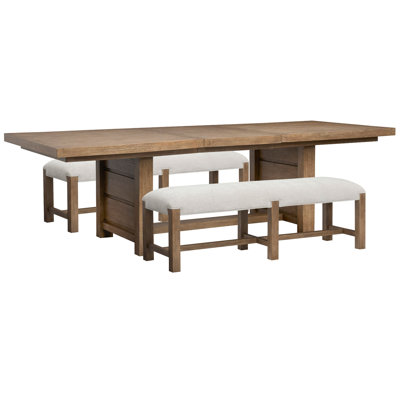 Rectangular Dining Table With 2 Benches