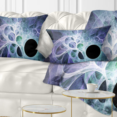 Ailes d'ange fractales bleu clair - coussin imprimé abstrait