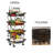 4-Tier 30'' H x 13.8'' W Utility Cart Metal Foldable Storage Rack with Wheels - No Installation Required-120276786