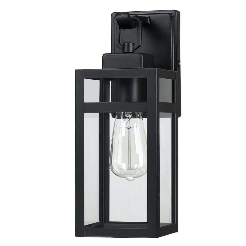 Matte Black Outdoor Wall Lantern, 35.3cm H x 12.7cm W x 12.7cm D
