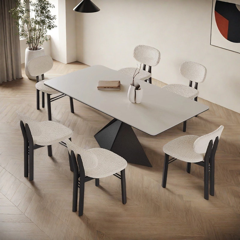 Ensemble de table rectangulaire très simple blanc mat, H 29,52 po x L 55,11 po x l 31,49 po