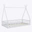 Lit simple en bois avec clôture, blanc-1729647064