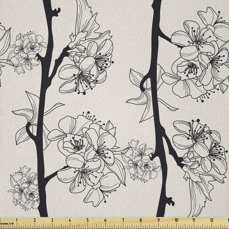 Branches of Japanese Traditional Sakura Multi-Purpose Fabric