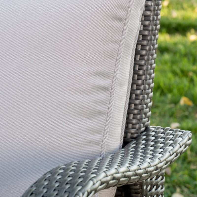 Chaise de patio avec coussins Akaalbir, Gris
