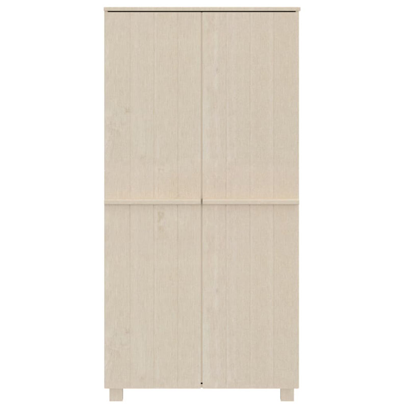 Jabier 2 Door Solid + Manufactured Wood Wardrobe, Honey Brown