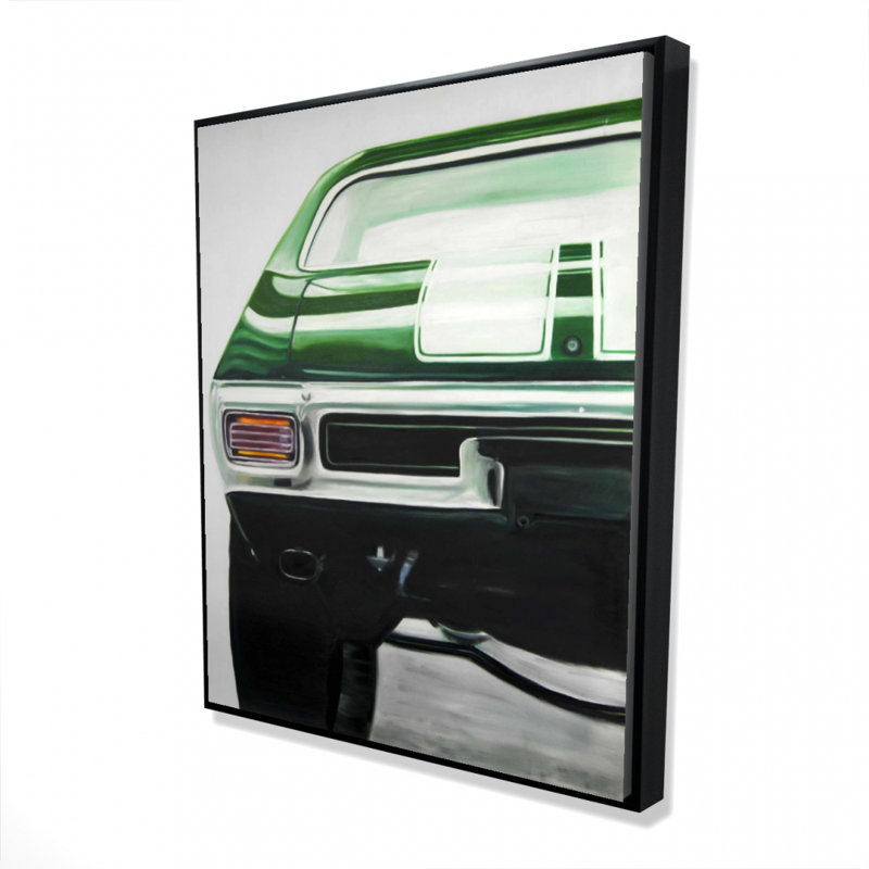 Classic Dark Green Car Print On Canvas