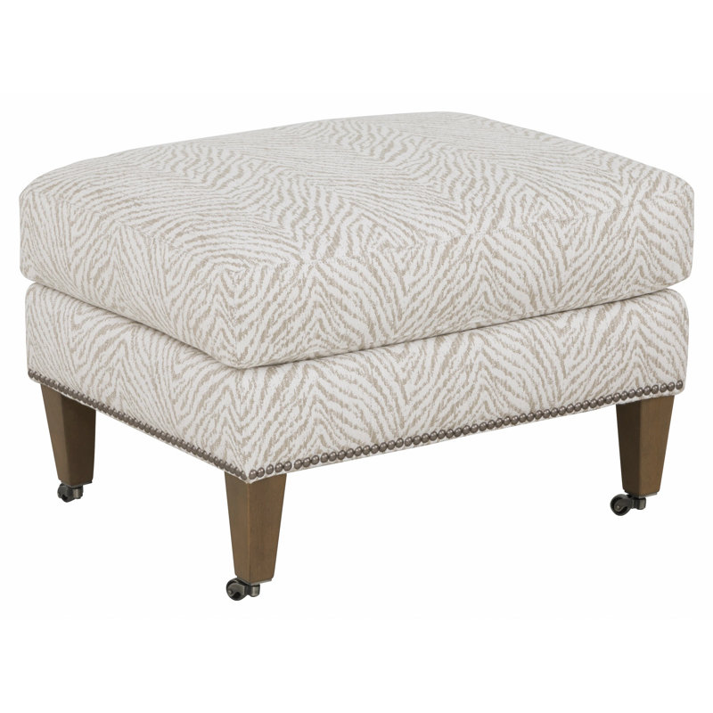 Flynn Ottoman, 1111 Brown, Small Aged Bronze, Almond Buff