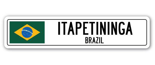 Panneau de signalisation en aluminium Itapetininga, drapeau du Brésil, H 8 po x l 36 po x P 1 po