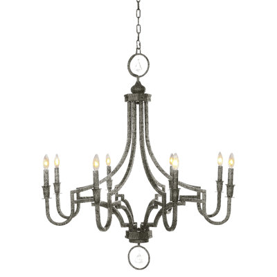 Lustre style empire en fer forgé à 8 lumières Casper