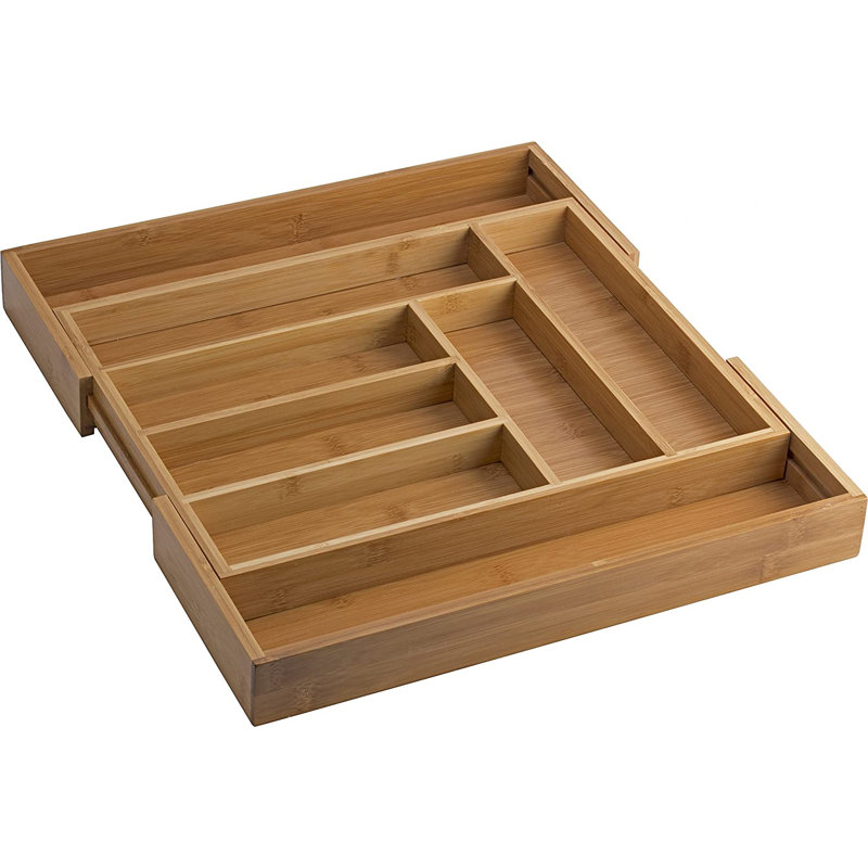Wooden Expandable Flatware Organizer