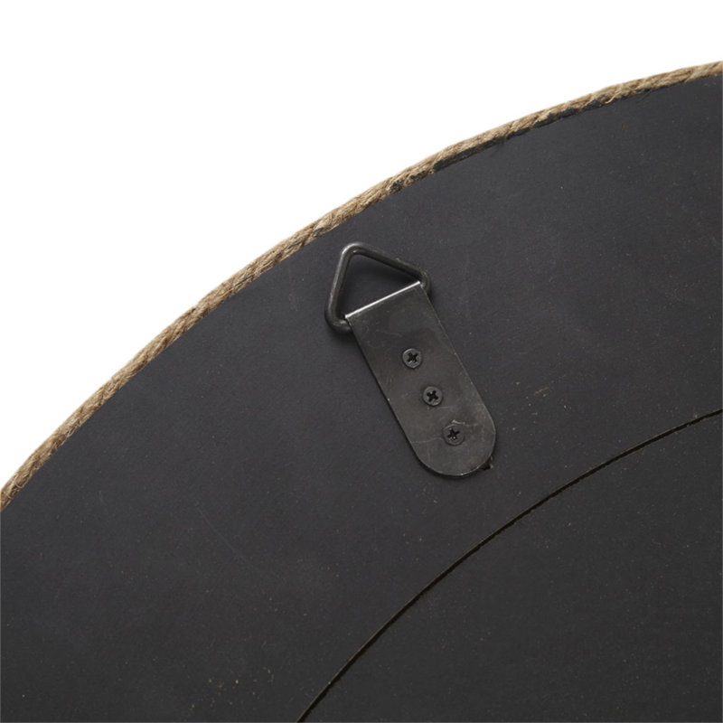 Miroir mural rond en corde de jute naturelle 26 po