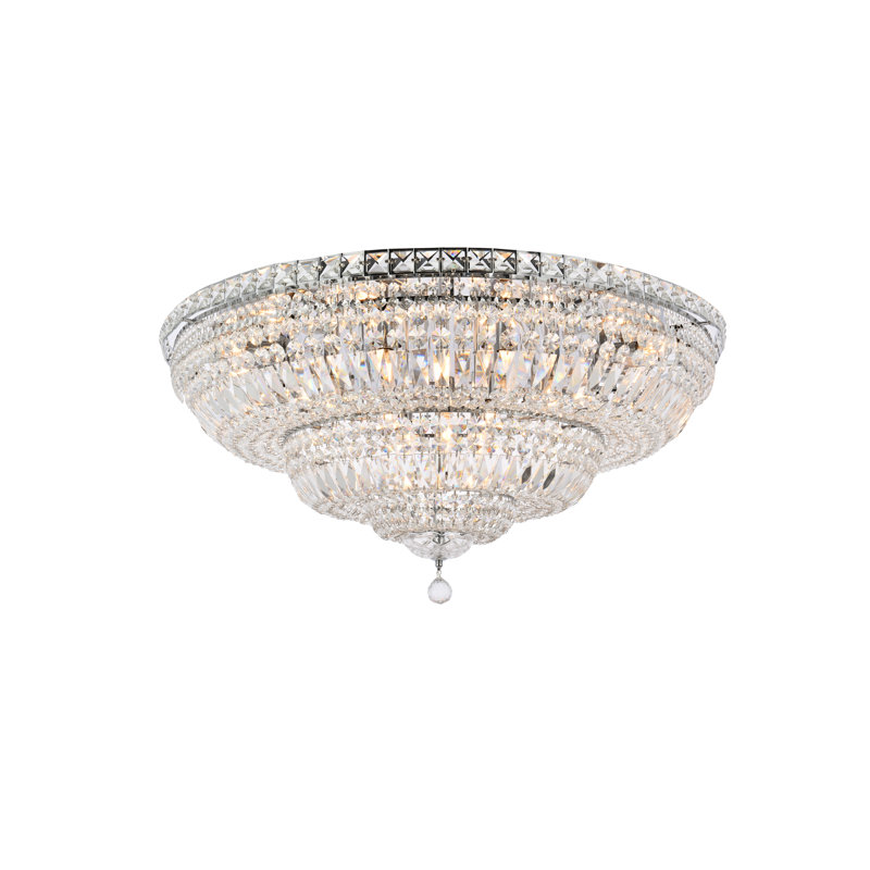 Stinnett Crystal Flush Mount, Chrome, Chrome / Royal Cut