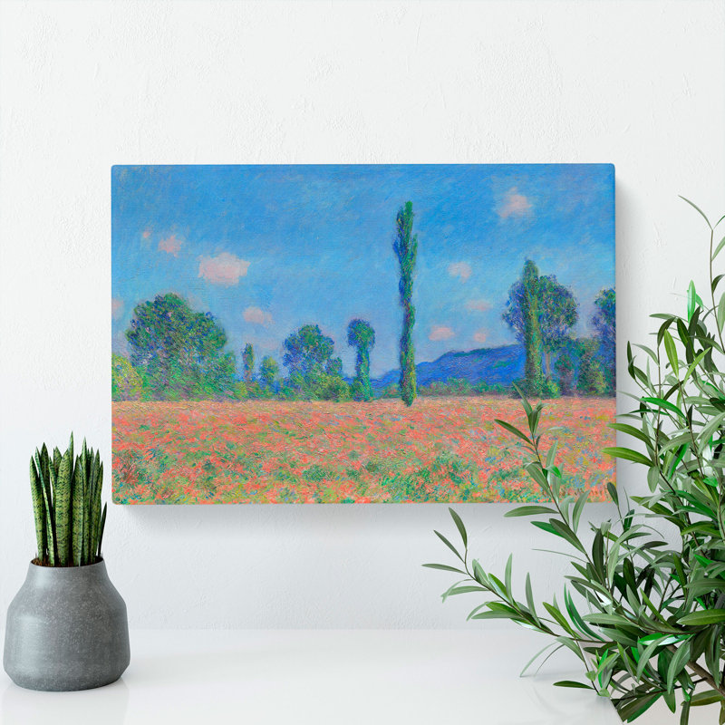 Poppy Field In Giverny Vol.2 by Claude Monet - Wrapped Canvas, 40cm H x 60cm W x 3cm D