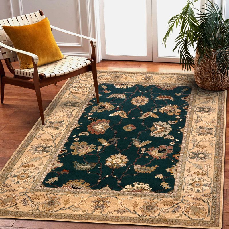 Dethomas Oriental Wool Area Rug, Rectangular 200 x 300cm, Beige/Blue