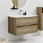 Gloria 30" Wall Mounted Soft  & Walnut Bathroom Vanity With Integrated Ceramic Sink With Overflow-621148662