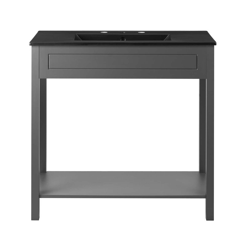 Modway Altura 36" Bathroom Vanity, Gray, Black