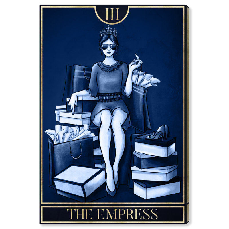 «The Empress Tarot Blue», reproduction d'impression sur toile, Toile tendue