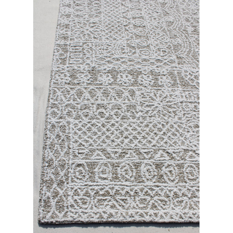 Tapis gris tissé à la main Southwestern, Rectangle 8 pi x 10 pi