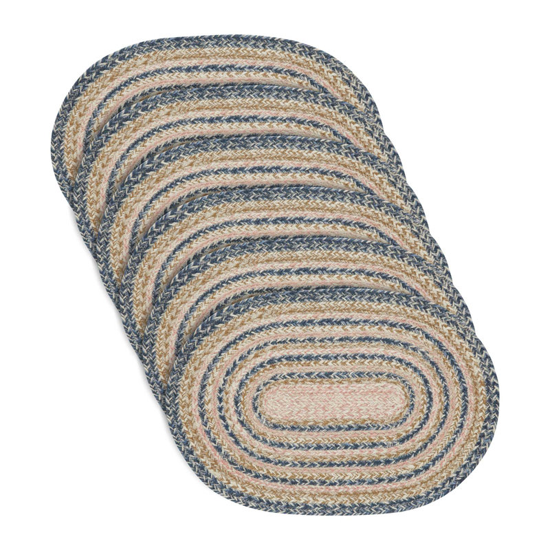 Ensemble de 6 napperons ovales en jute Crepeau 13 x 19