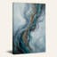 Tableau abstrait sur toile à motifs de rubans tourbillonnants bleus et or-969633450