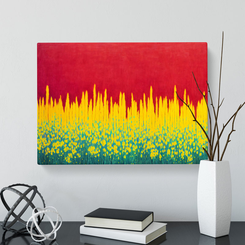 Distinguished Abstract Flowers - Wrapped Canvas Print, 35cm H x 50cm W x 3cm D