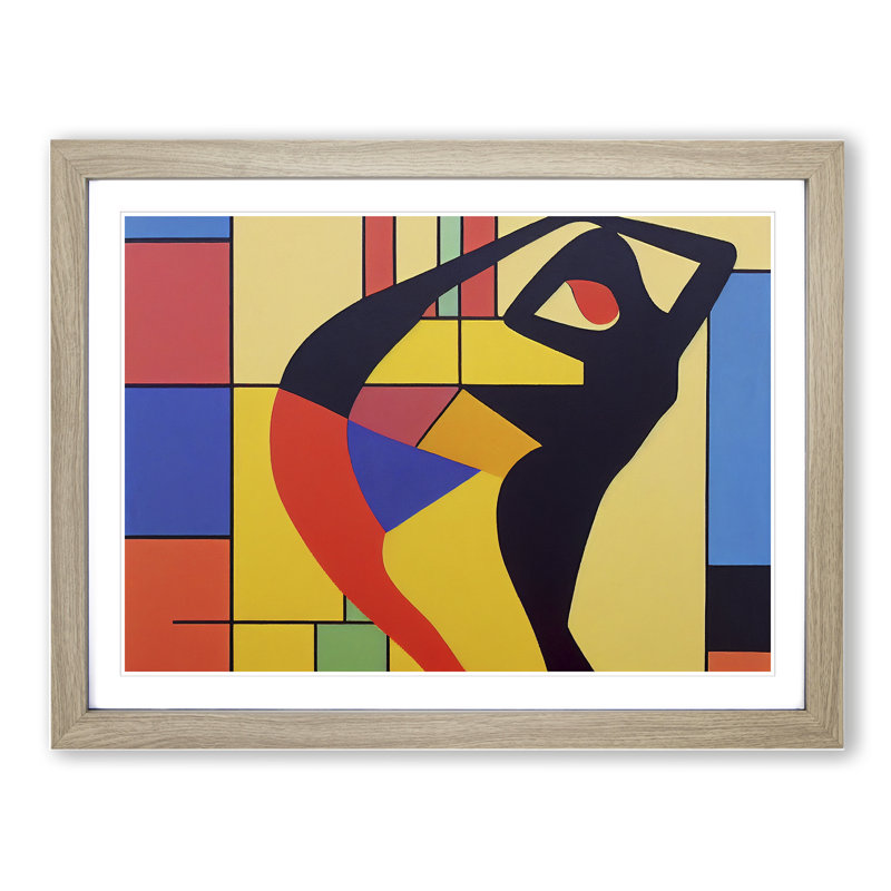 Abstract Woman Dancer Vol.3 - Framed Print, 25cm H x 34cm W x 2cm D, Oak