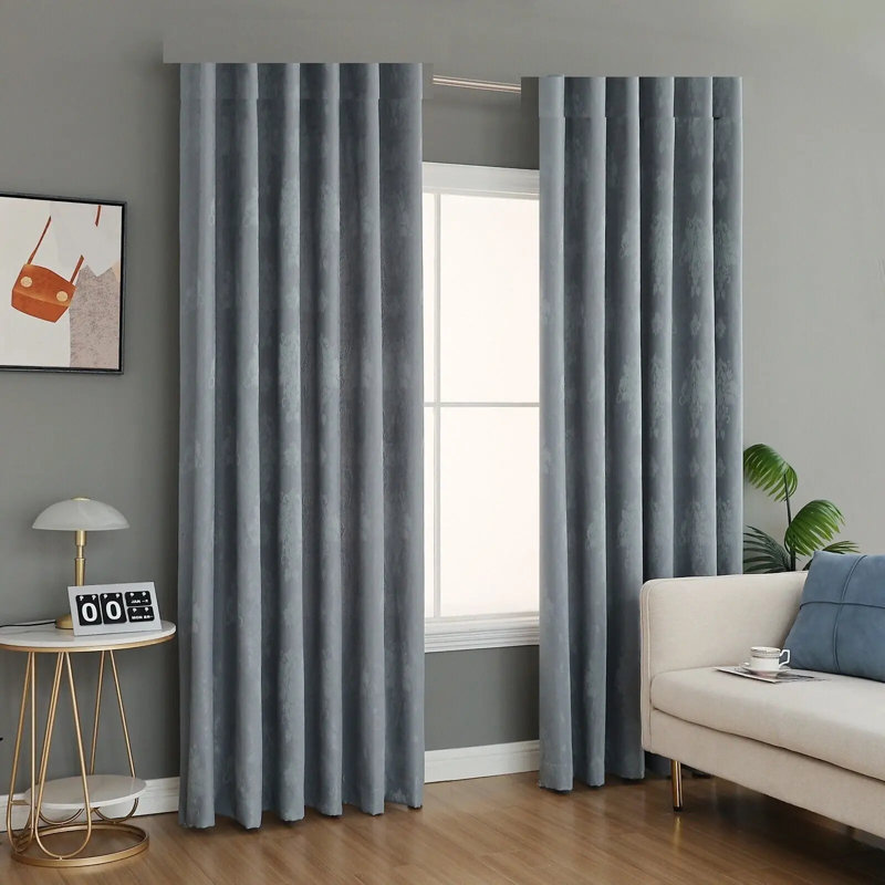 Semi Sheer Curtain Panel Pair, 167.64cm Width x 182.88cm Drop, Silver