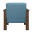 Chaise d'appoint moderne en tissu bleu avec structure en bois massif et chaise rembourrée-867349912