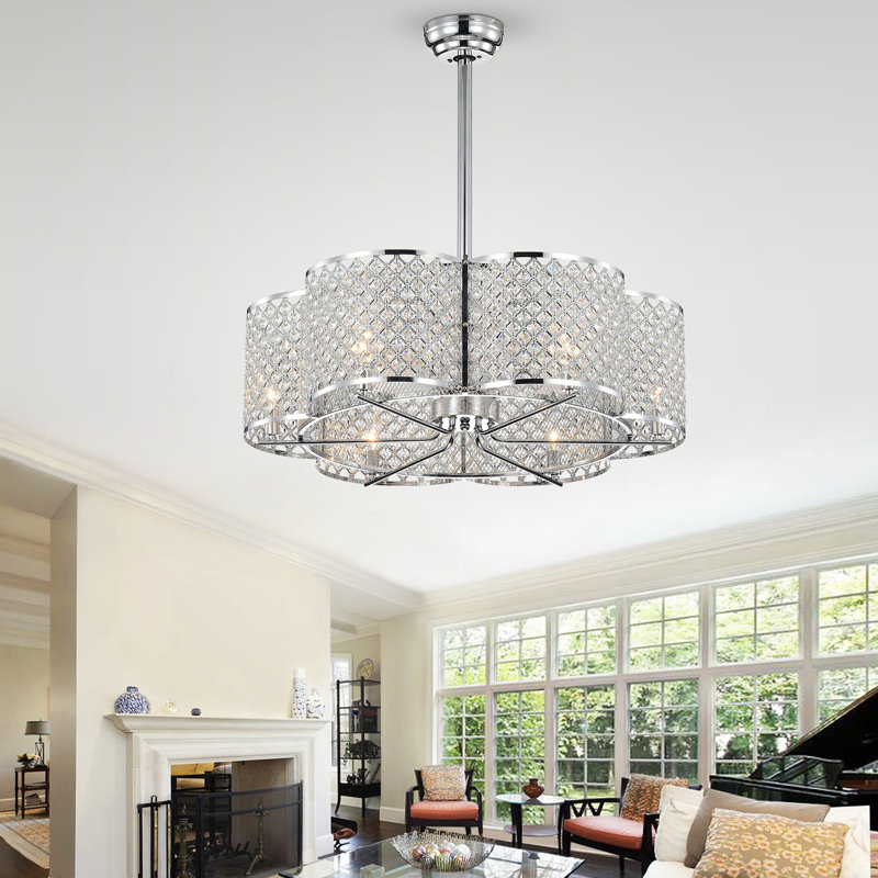 Mayers 28.5'' Ceiling Fan with Light Kit, Chrome