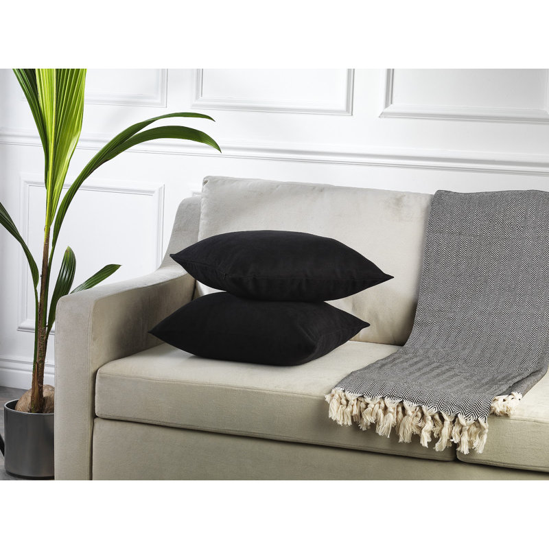 Housses de coussin décoratif, H 20 po x l 20 po, Noir