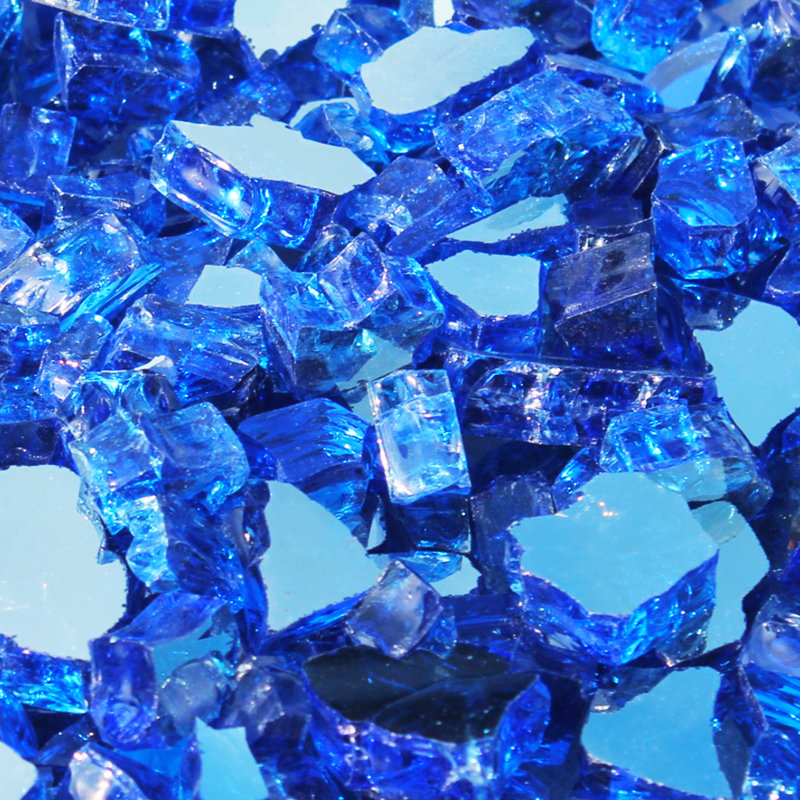 Verre de foyer d'extérieur, 20 lb, Bleu de cobalt