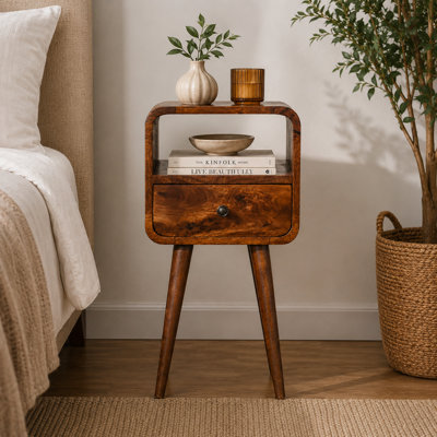 11.81'' W Solid Wood Nightstand