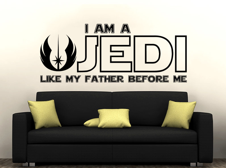 Décalcomanie murale « i is a jedi, like my père before me », Rouge
