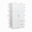Armoire haute et armoire de cuisine avec 2 portes, 2 tiroirs et 5 espaces de rangement, blanc