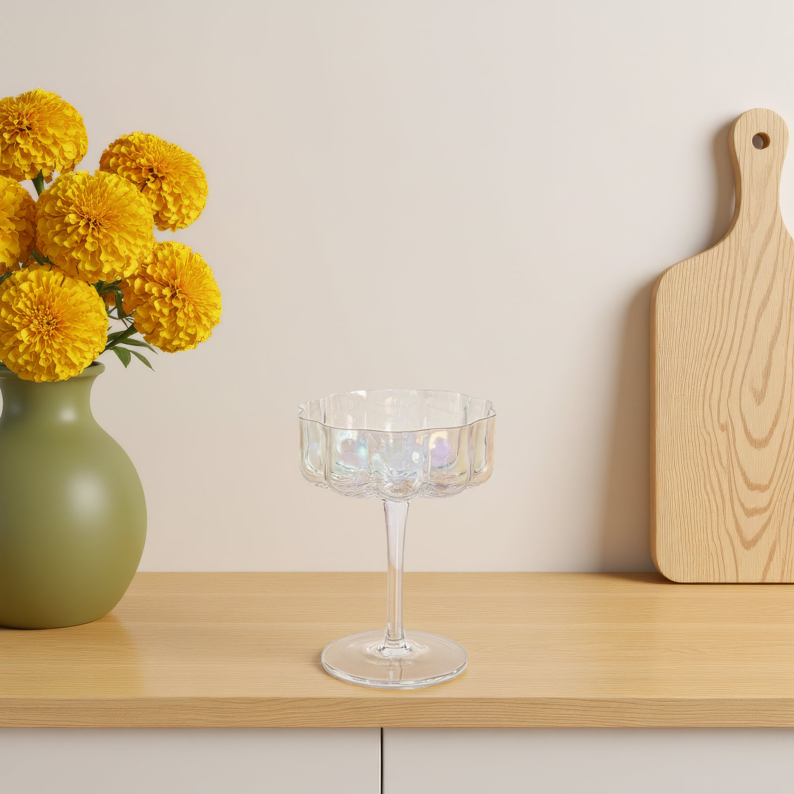 Mungle Handblown Coupe Glass, Luster