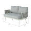 Causeuse et table en acier, blanc cassé et gris-1873116413-1873116415