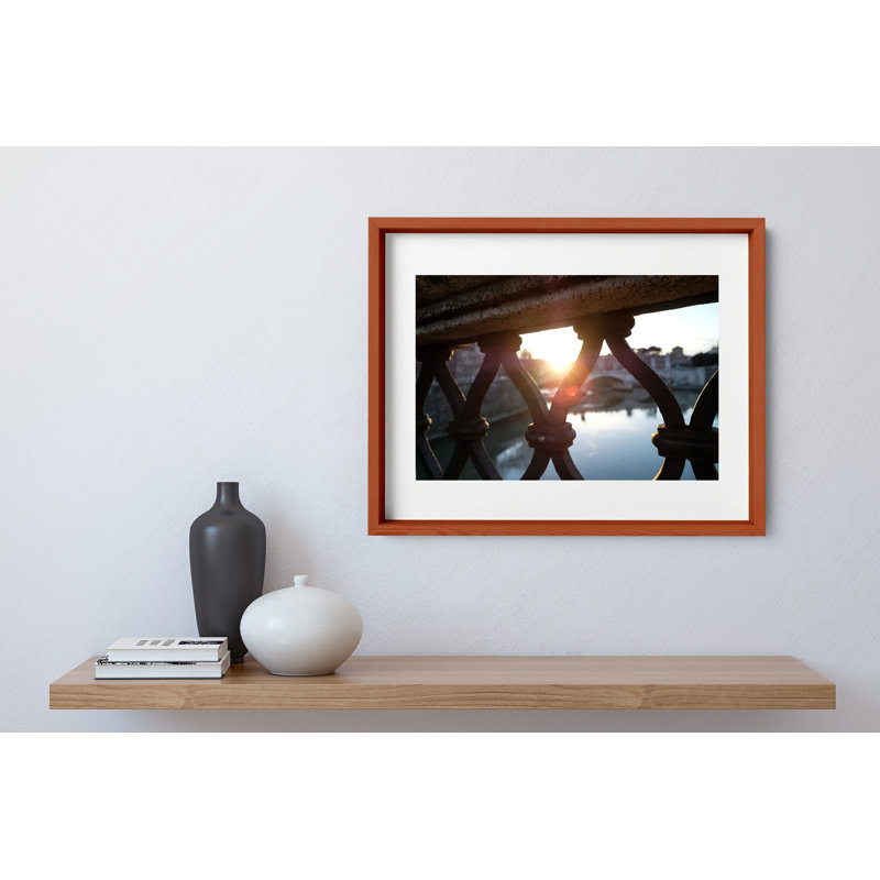 Bridging The Gap Print by Joseph Regan, 14" H x 16" W x 0.75" D, Cherry