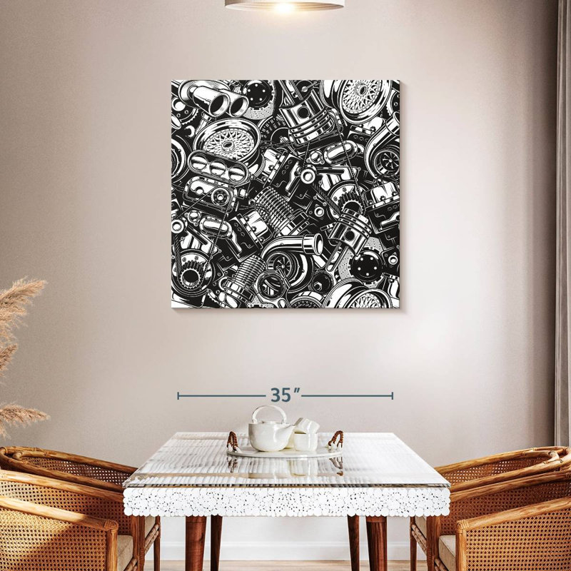 Mehar Car Parts Medley, 36" H x 36" W